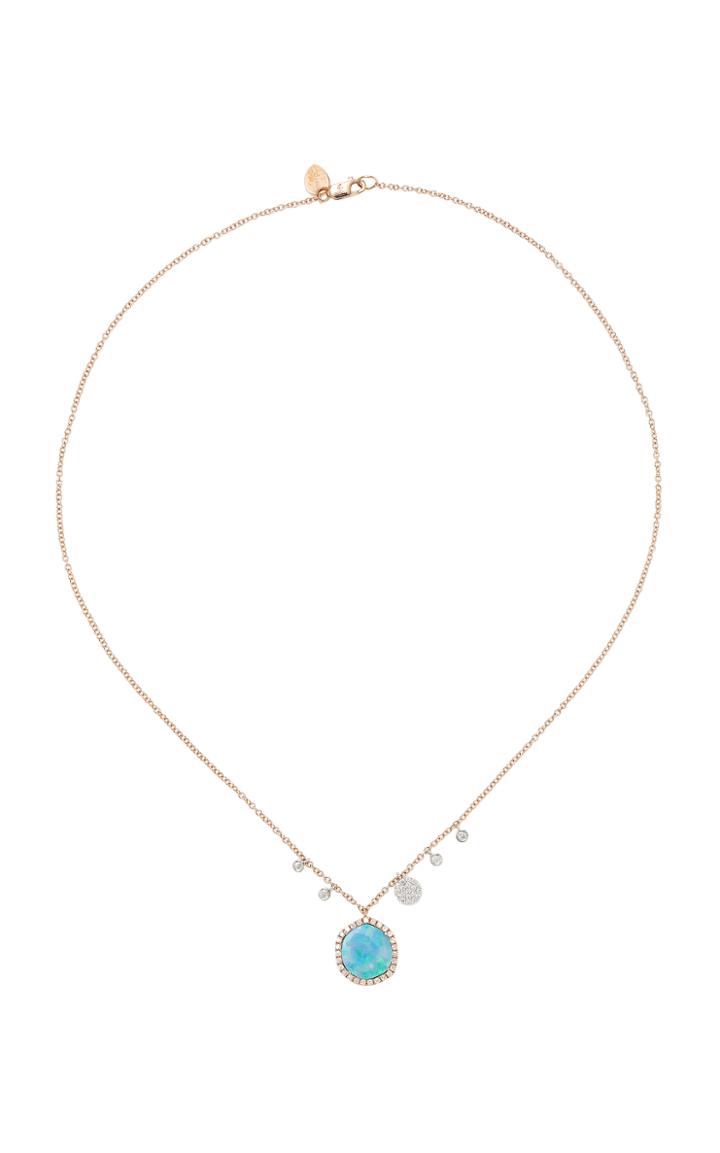 Meira T 14k Rose Gold Diamond And Opal Necklace