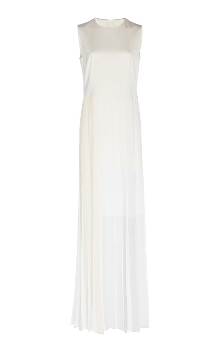 Moda Operandi Akris Pleated Silk Midi Dress Size: 2