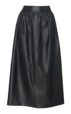 Cyclas Gathered Leather Skirt