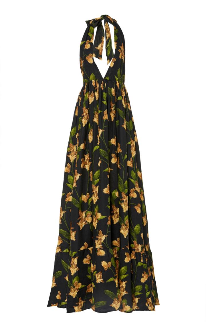 Moda Operandi Agua By Agua Bendita Oliva Jardin Linen Maxi Dress