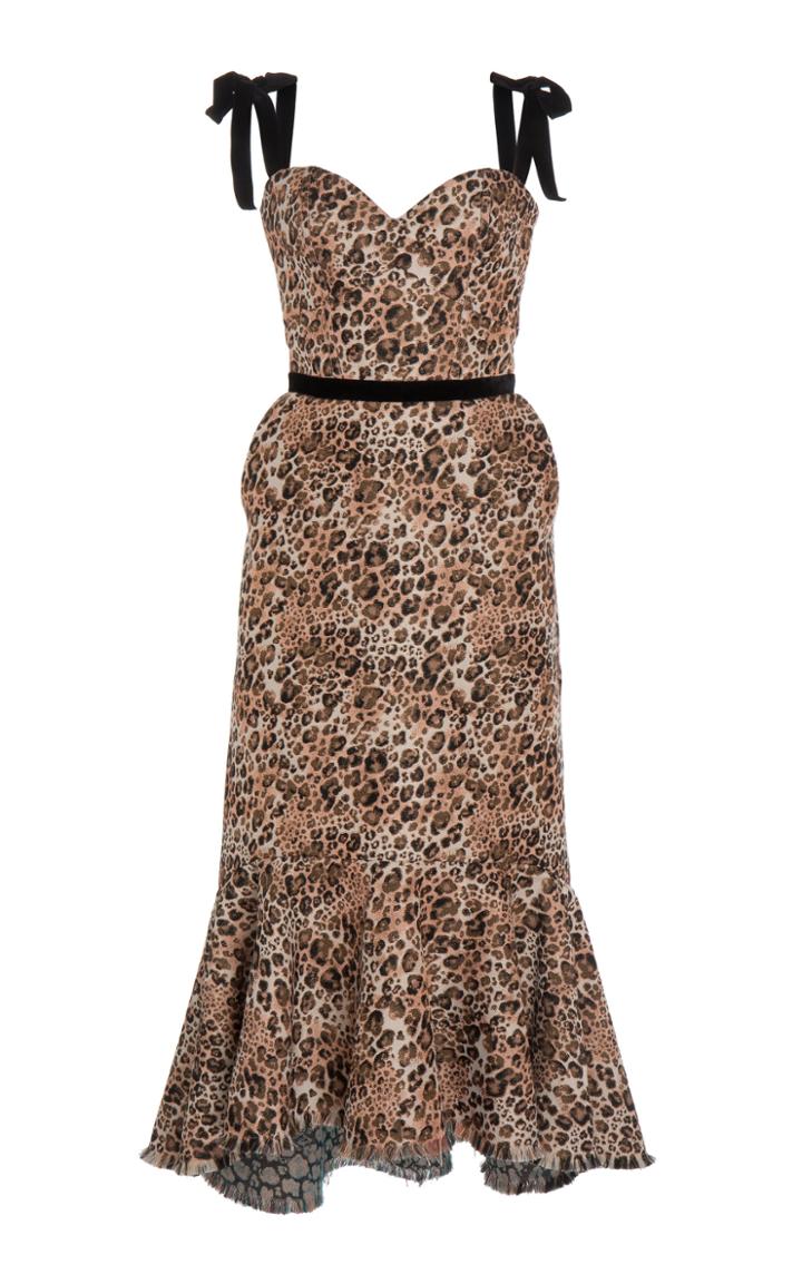 Johanna Ortiz Love Between Species Printed Ruffled-hem Crepe Dress