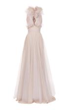 Maticevski Nightingale Tulle V-neck Gown