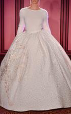 Brandon Maxwell Jacquard Ball Skirt With Animal Embroidery