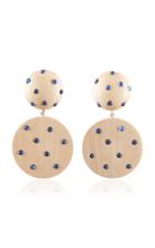 Rebecca De Ravenel Marina White Wood And Denim Earrings