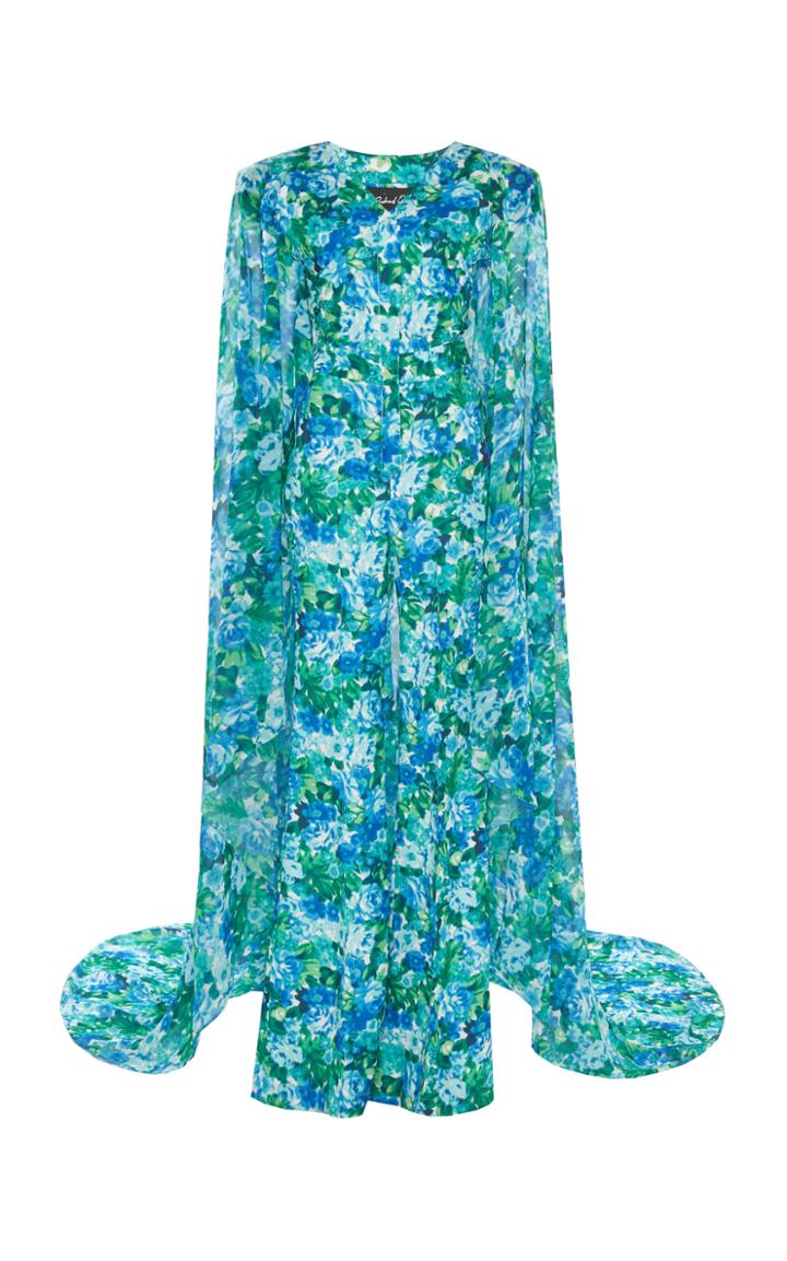 Richard Quinn Floral-print Cape-effect Jumpsuit