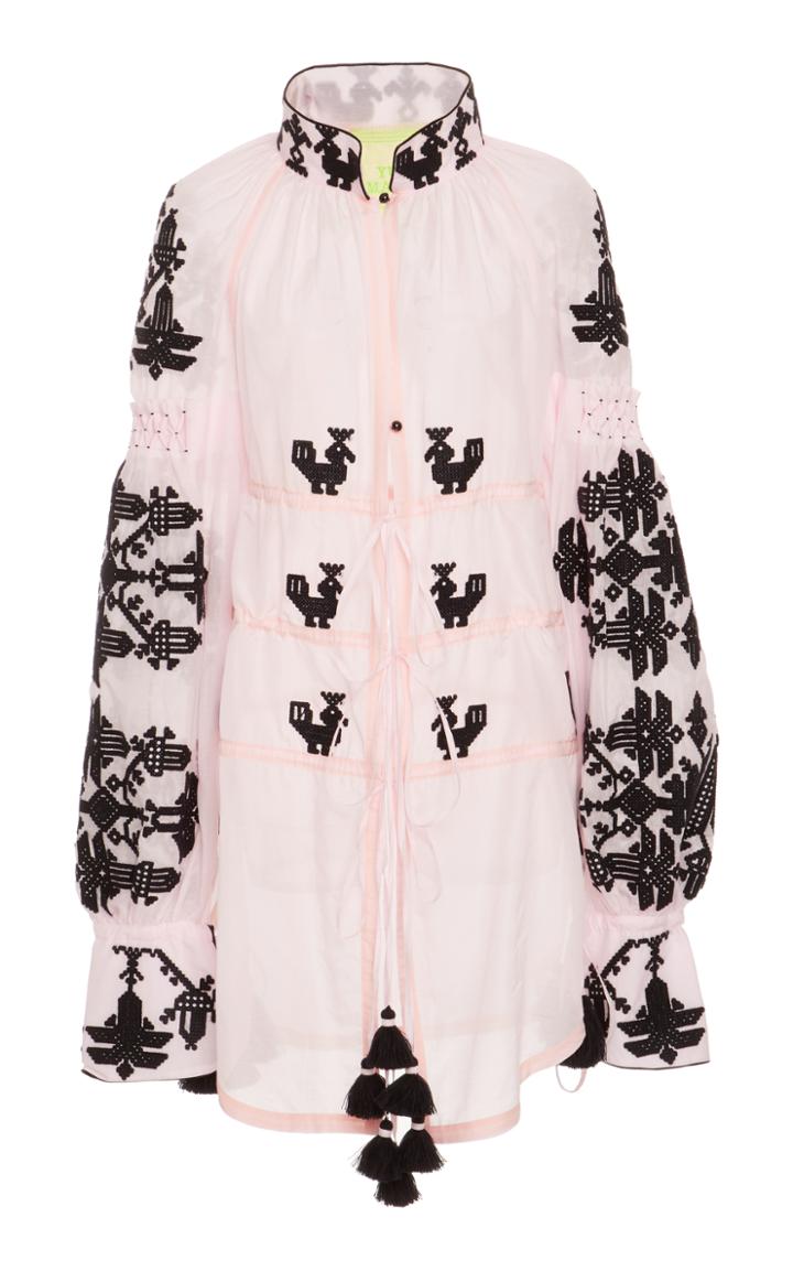 Yuliya Magdych Silk Cotton Chestnut Blouse