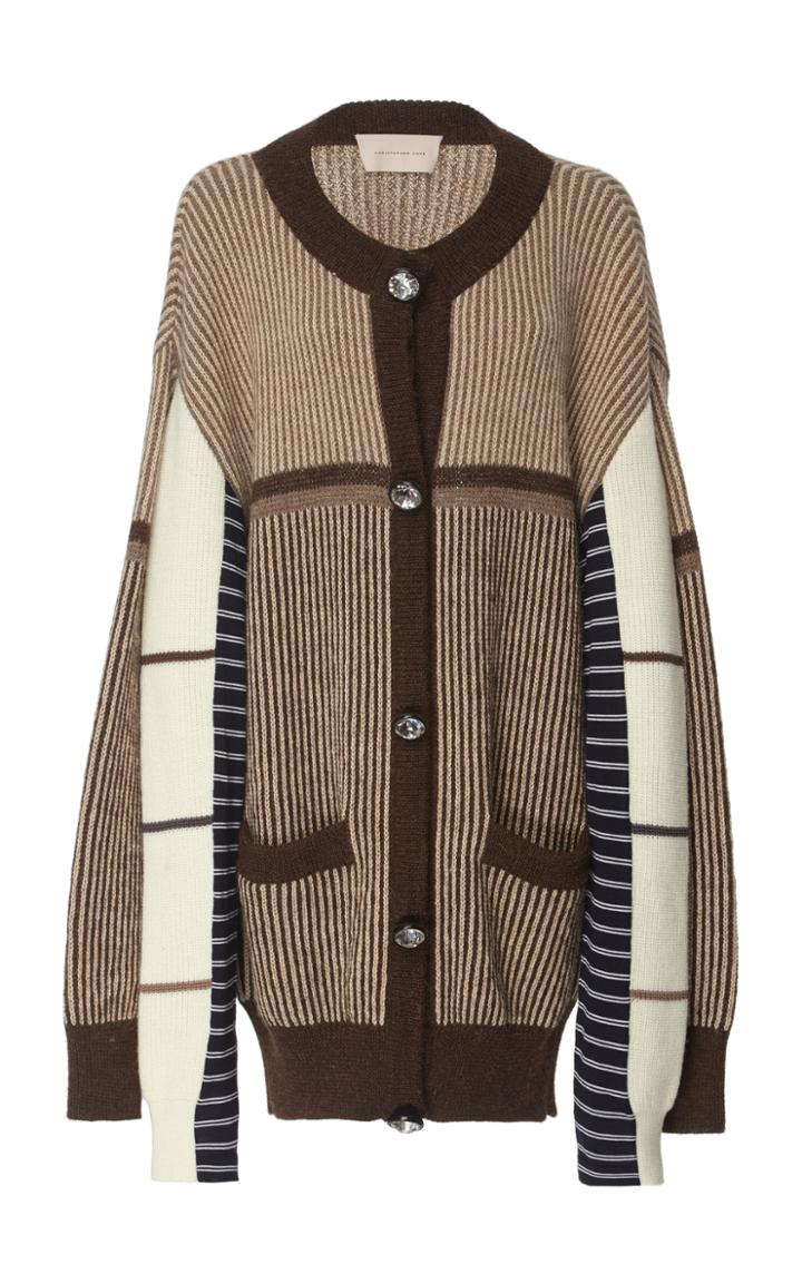 Christopher Kane Alpaca-blend Striped Cardigan
