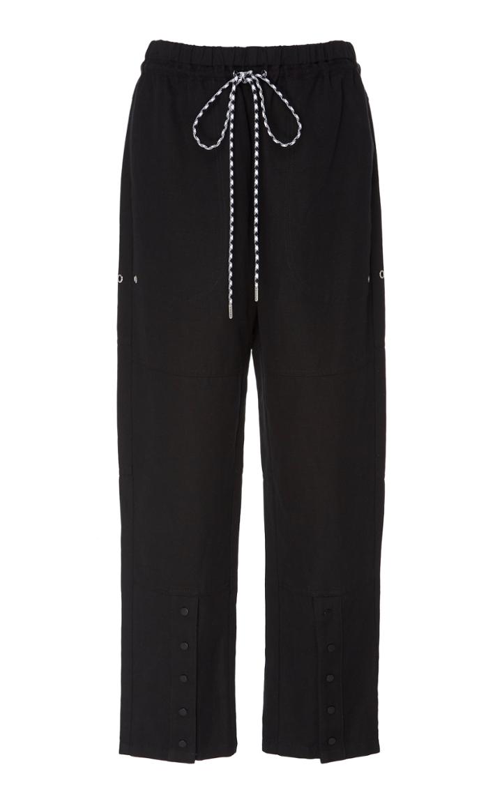 Proenza Schouler White Label Snap-detailed Cotton Drawstring Pants