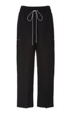 Proenza Schouler White Label Snap-detailed Cotton Drawstring Pants