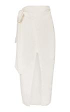 Moda Operandi Significant Other Solace Wrap-tie Linen-blend Midi Skirt Size: 6