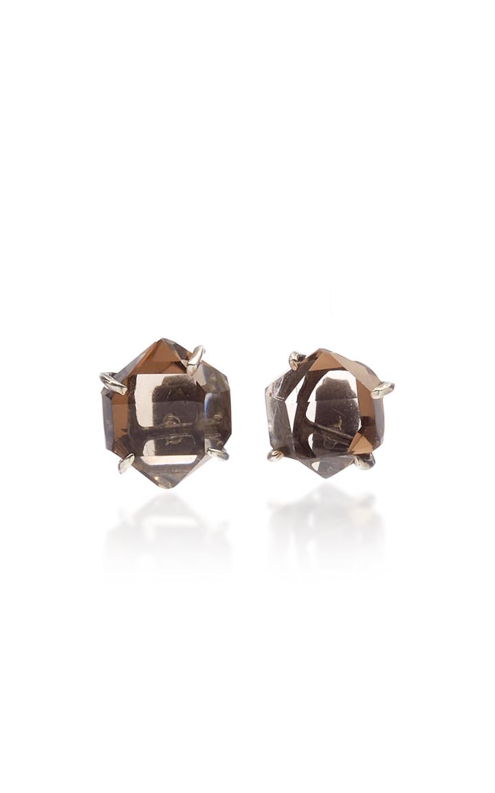 Kika Alvarenga Herkimer Quartz Oxidized Silver Earrings