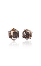 Kika Alvarenga Herkimer Quartz Oxidized Silver Earrings