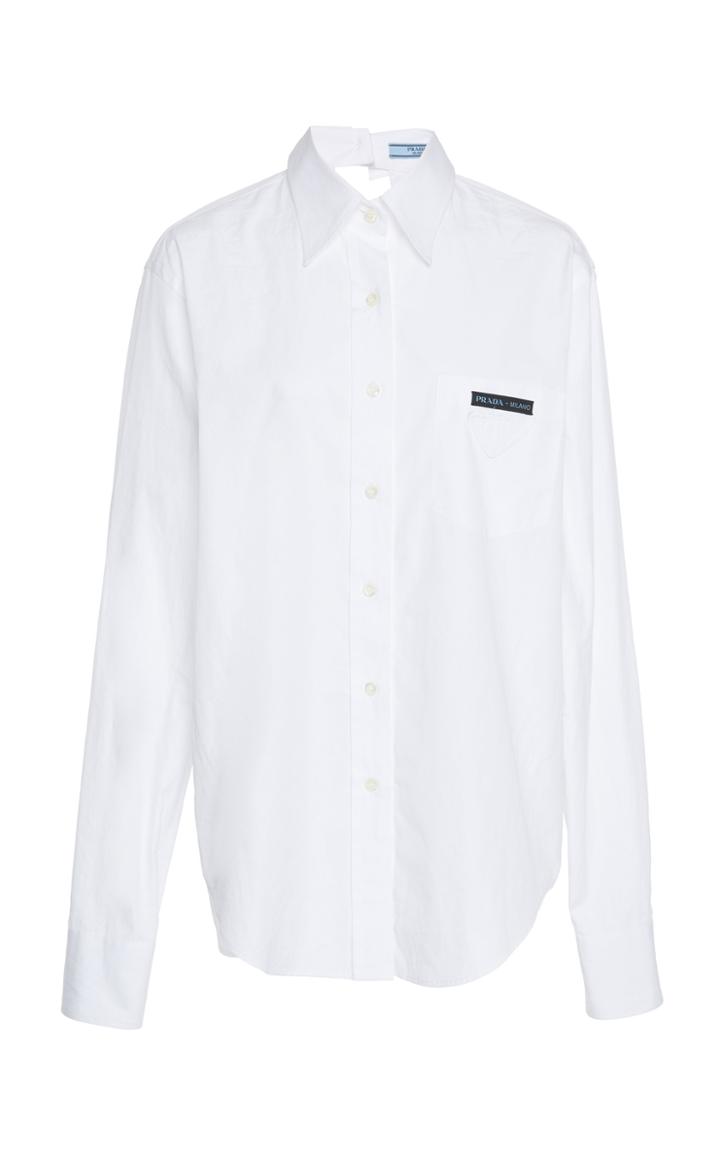 Prada Cutout Cotton-poplin Shirt