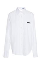 Prada Cutout Cotton-poplin Shirt