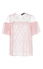 Paule Ka Lurex Floral Lace Plisse Top