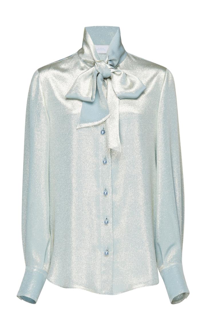 Luisa Beccaria Lurex Bow Blouse