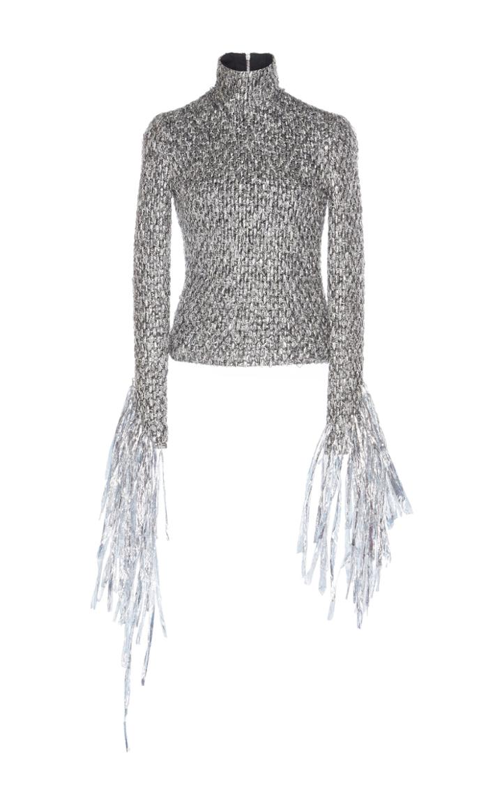 Wanda Nylon Fringe Turtleneck