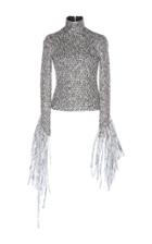 Wanda Nylon Fringe Turtleneck