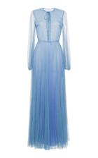 Luisa Beccaria Tulle Embroidered Chemisier Dress