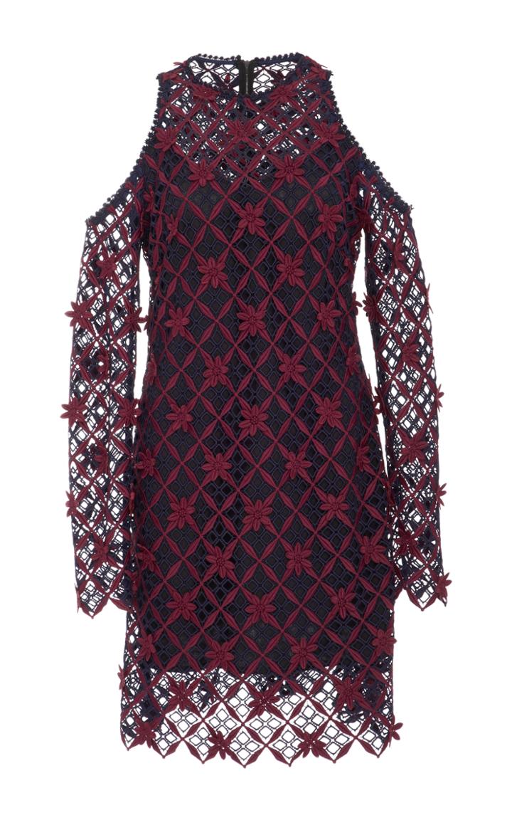 Self Portrait Cutout Lace Mini Dress