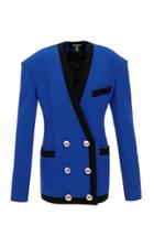 Moda Operandi Balmain Oversized Contrast-trim Double-breasted Jacket Size: 34