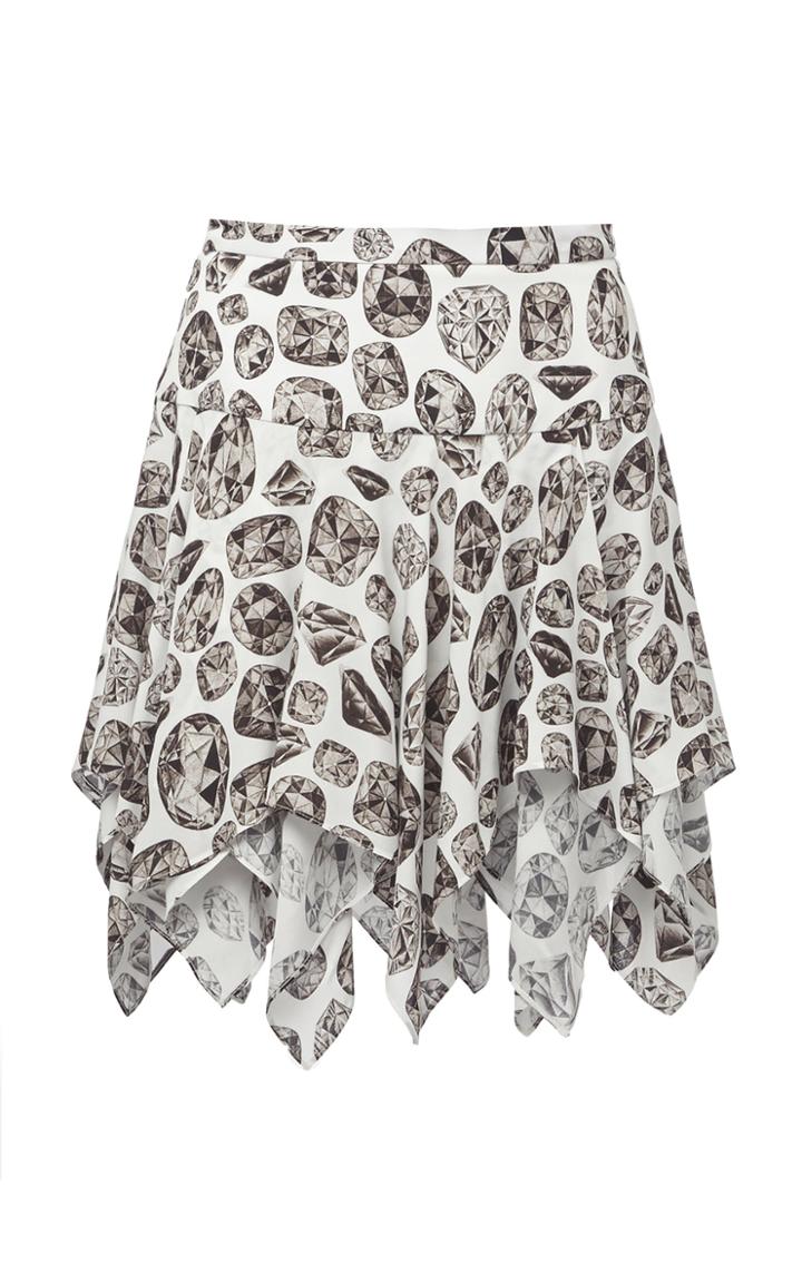 Christopher Kane Gemstones Satin Mini Skirt