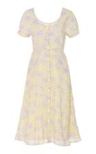 Moda Operandi Loveshackfancy Regina Button Up Lemon Cream Midi Dress Size: 00