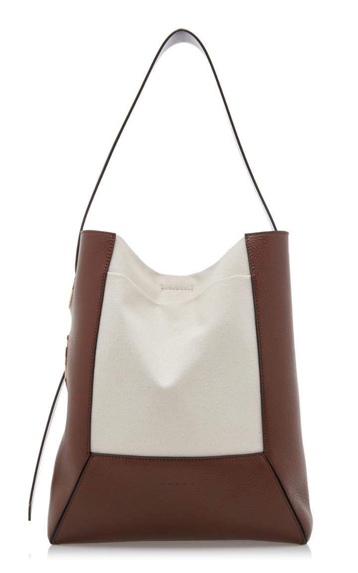 Marni Nemo Canvas Paneled Leather Tote