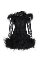 Elie Saab Ostrich Feather Short Dress