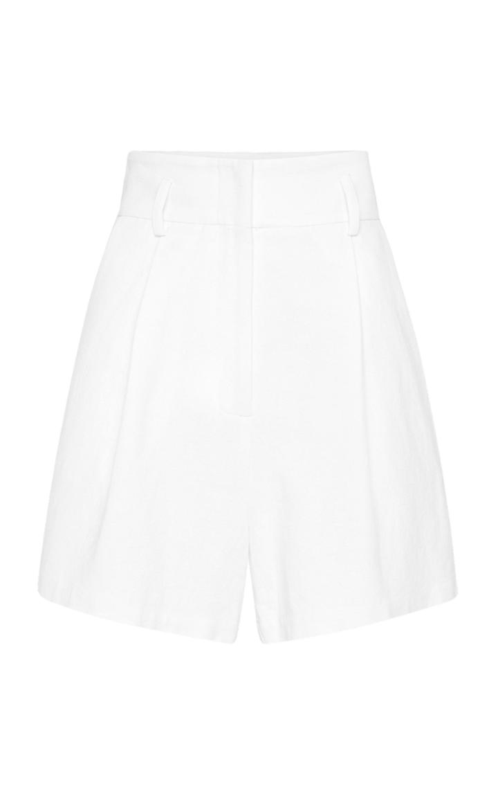 Moda Operandi St. Agni Ranger Pleated Cotton-linen Shorts