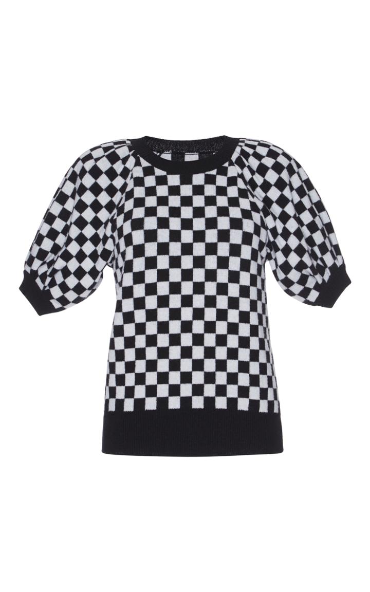 Msgm Short Sleeve Damier Sweater
