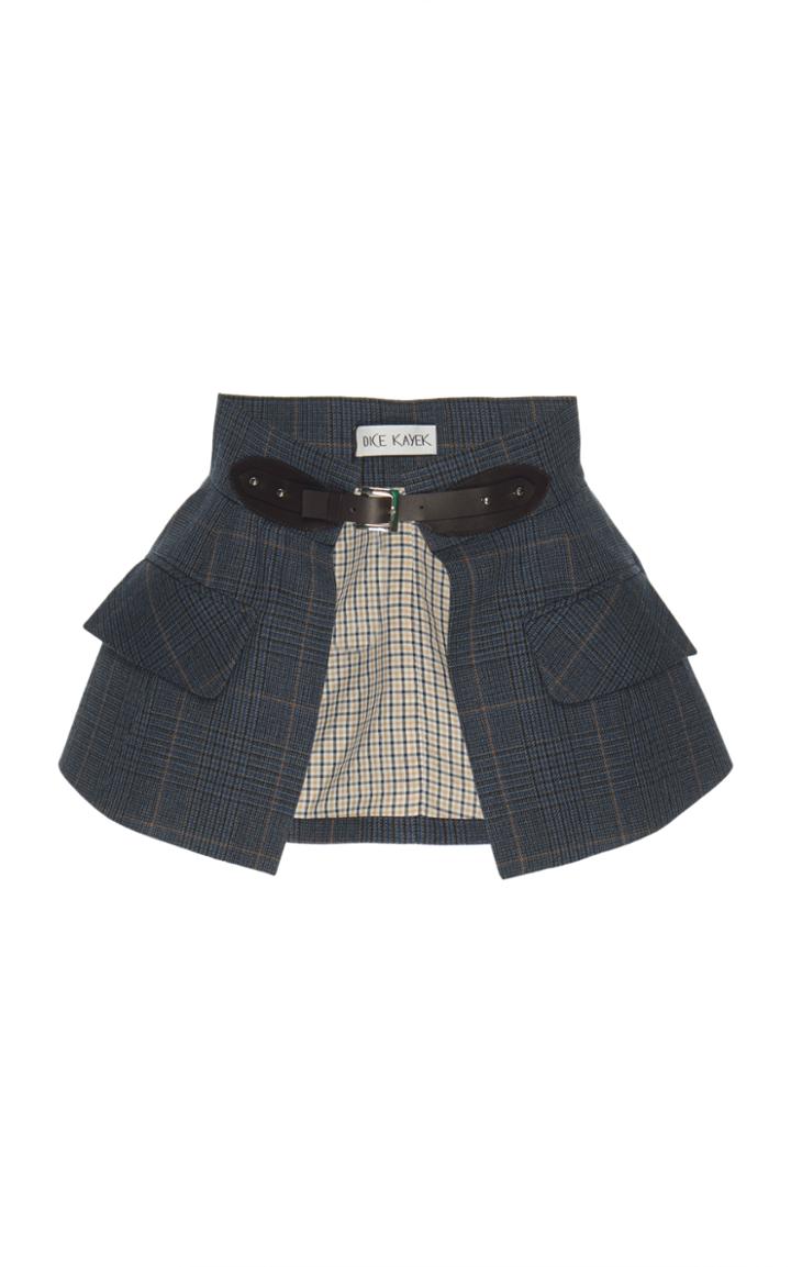 Dice Kayek Plaid Belt Skirt