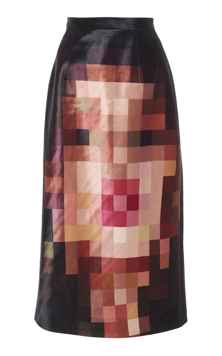 Marni Printed Satin Pencil Skirt
