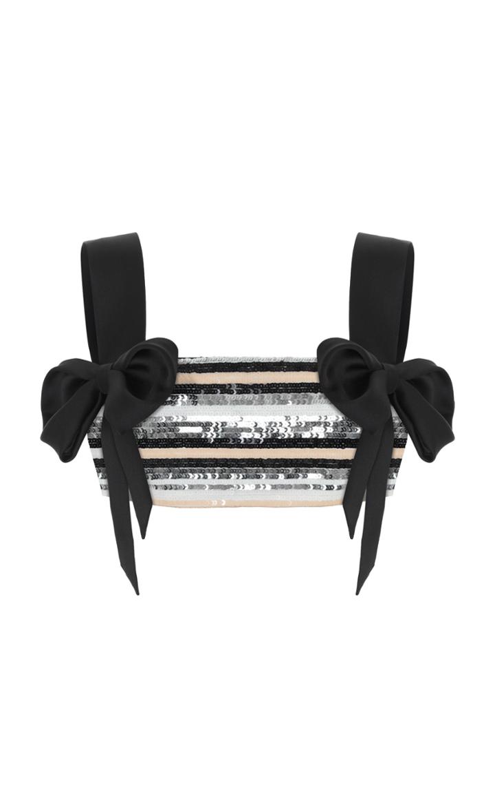 Rasario Sequin Bow Bandeau