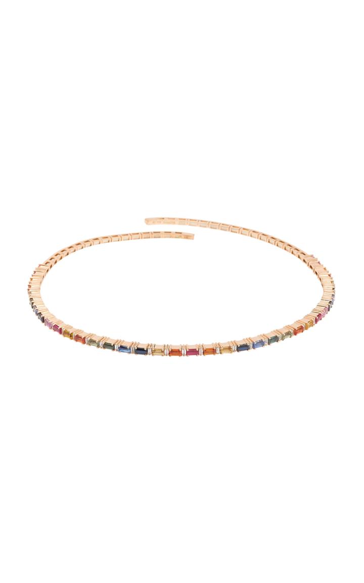 Suzanne Kalan 18k Rose Gold Sapphire And Diamond Choker