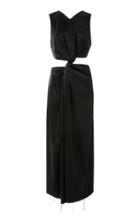 Marina Moscone Exclusive Twist-front Satin Midi Dress