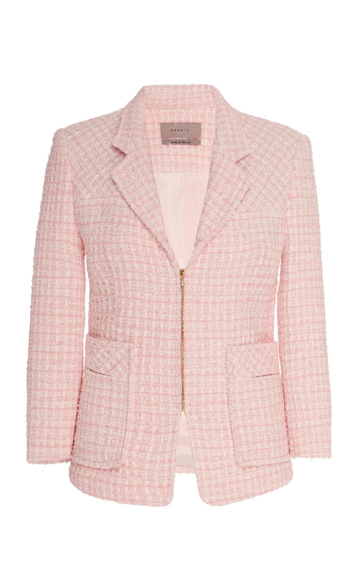 Moda Operandi Soonil Pink Tweed Military Jacket Size: 0