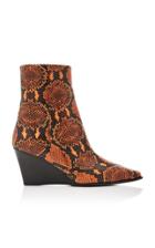 Aeyde Lena Snake-print Leather Wedge Boots