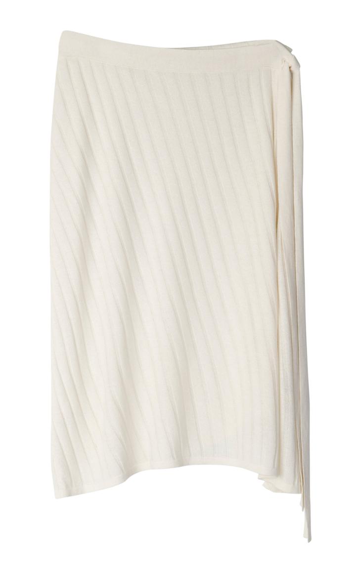 Tuinch Side Slit Ribbed Knit Midi Skirt
