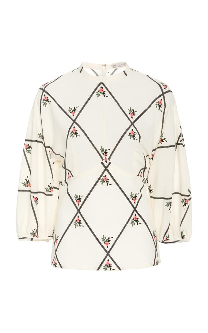 Emilia Wickstead Sylvie Printed Silk Top