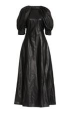 Moda Operandi Gabriela Hearst Puga Puff-sleeve Leather Dress