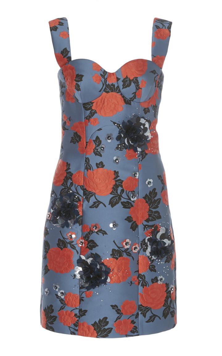 Delpozo Embellished Brocade Sheath Dress