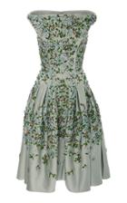 Zac Posen Embroidered Duchess Satin Dress