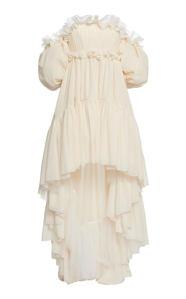 Moda Operandi Giambattista Valli Off-the-shoulder Asymmetric Cotton-blend Dress Size
