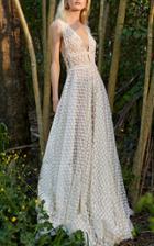 Costarellos Bridal Flower Lace A-line Dress