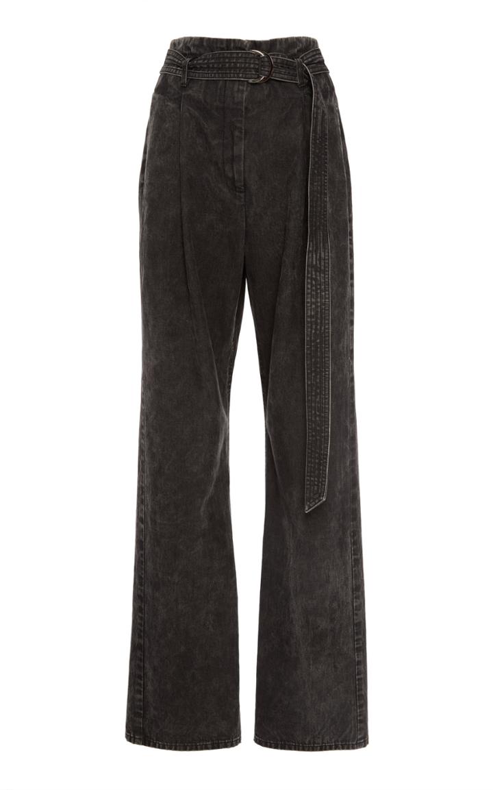 Sally Lapointe High-rise Belted Straight-leg Jeans