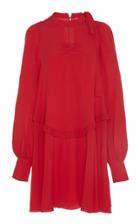 N 21 N&deg;21 Hazel Ruffled Crepe De Chine Peasant Dress
