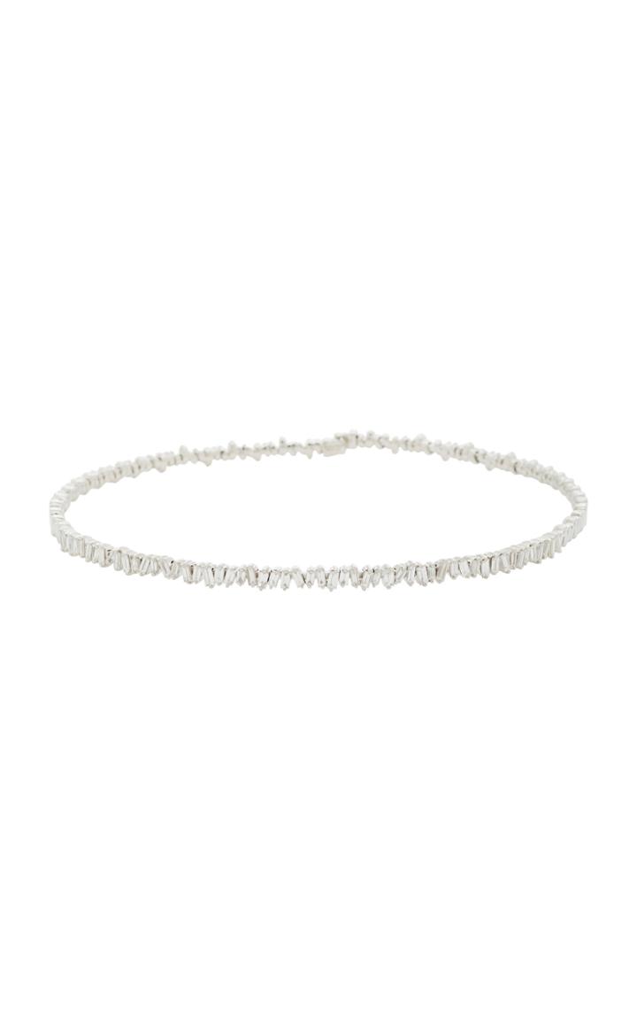 Suzanne Kalan 18k White-gold And Diamond Baguette Choker