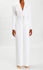 Moda Operandi Sergio Hudson Belted Crepe Tuxedo Jumpsuit