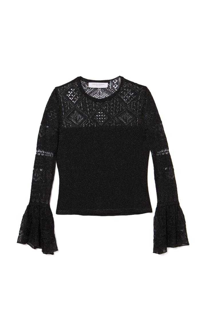 Moda Operandi Carolina Herrera Lace-inset Knit Top